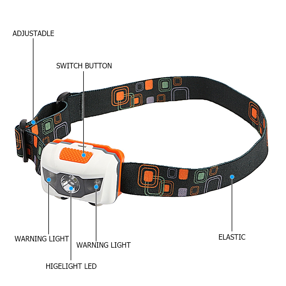 Đèn LED đeo đầu dùng khi câu cá có đèn nhấp nháy đỏ