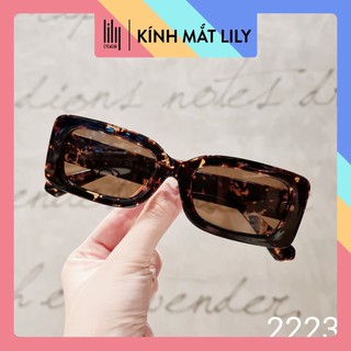 Kính mát nam nữ Lilyeyewear chống UV400, thiết kế mắt vuông dễ đeo, màu sắc thời trang - 2223