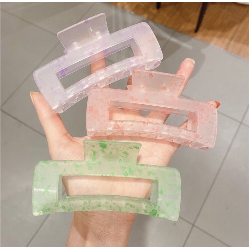 Kẹp tóc trong suốt cỡ lớn phong cách Hàn Quốc cho nữ