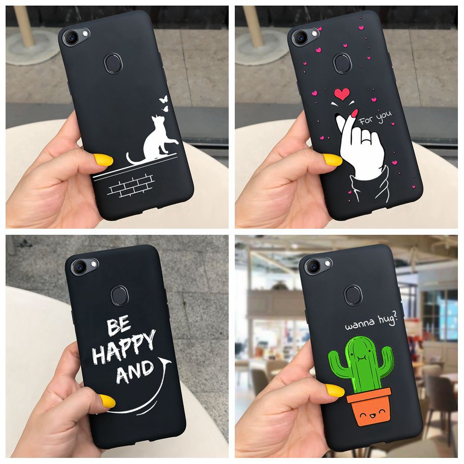 Ốp điện thoại dẻo màu đen nhám chống va đập cho Oppo F1S F3 F5 F7 F9 F11 F15 F17 Pro