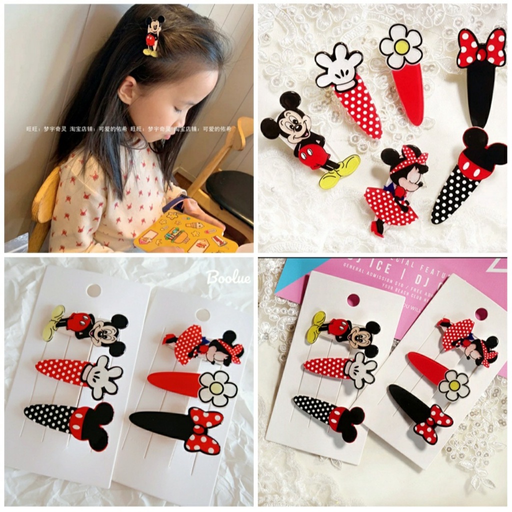 Set 3 kẹp tóc hình Mickey dễ thương cho bé