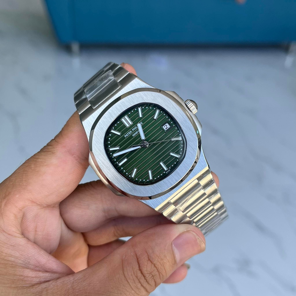 Đồng Hồ Nam Cơ Automatic Patek Nautilus PT5711KL Dây Kim Loại Lịch Ngày Hàng Chuẩn Cao Cấp - 5 Màu