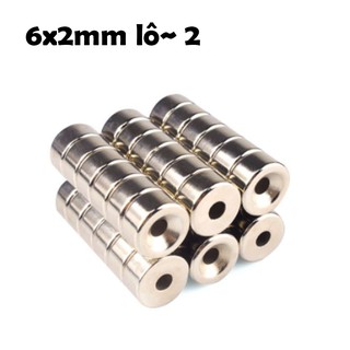 Nam châm đất hiếm 6x2mm có lỗ 2mm