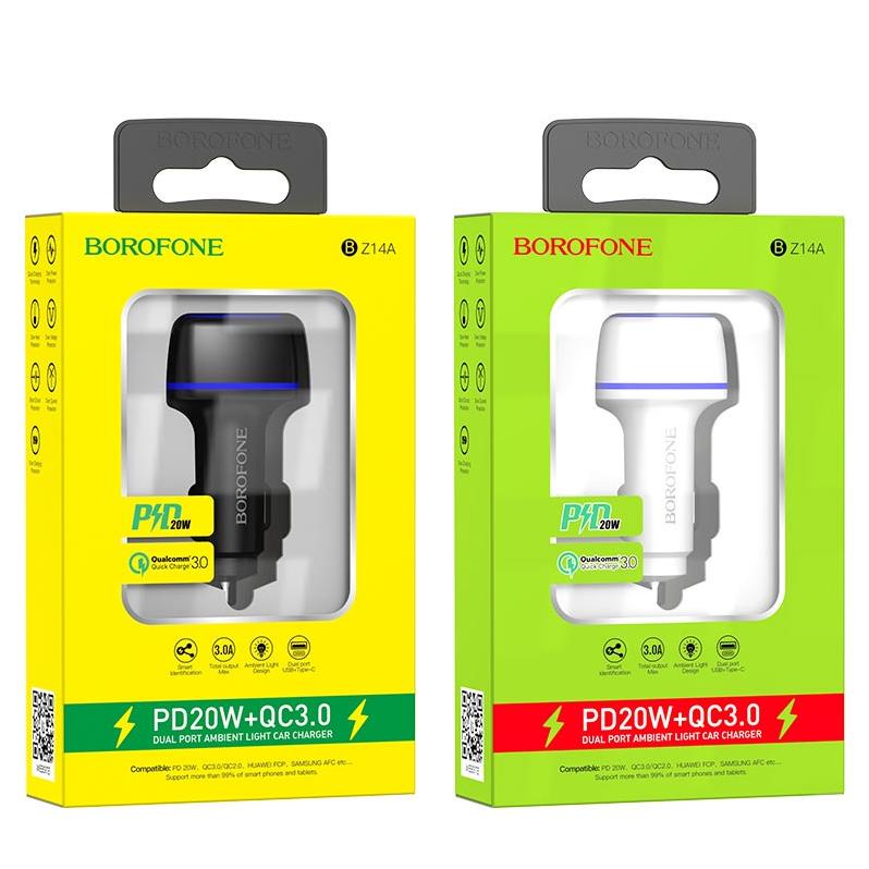 ✅CHÍNH HÃNG✅ Tẩu Sạc Xe Hơi Borofone BZ14A QC3.0, BZ-14A - 1 Cổng USB, 1 Cổng Type C, tẩu sạc điện thoại trên ô tô