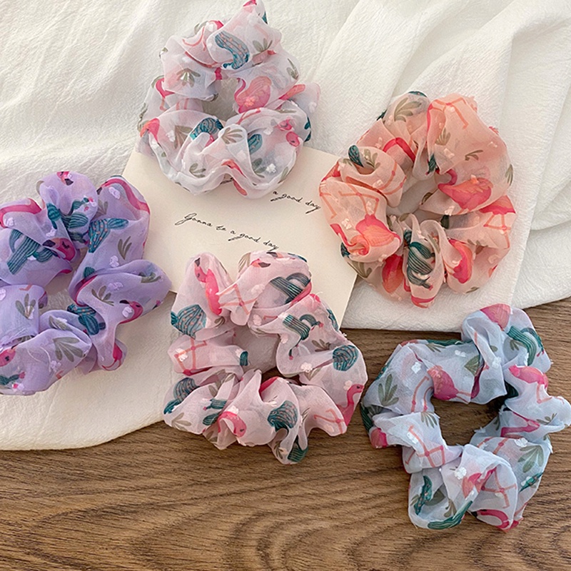 Dây buộc tóc vải chiffon vải hoa dễ thương xinh xắn