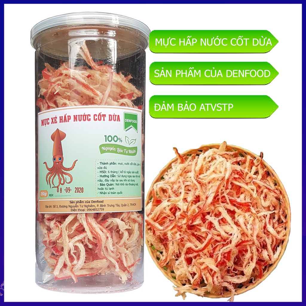 [Mã 267FMCGSALE giảm 8% đơn 500K] Khô mực xé hấp nước cốt dừa 250g