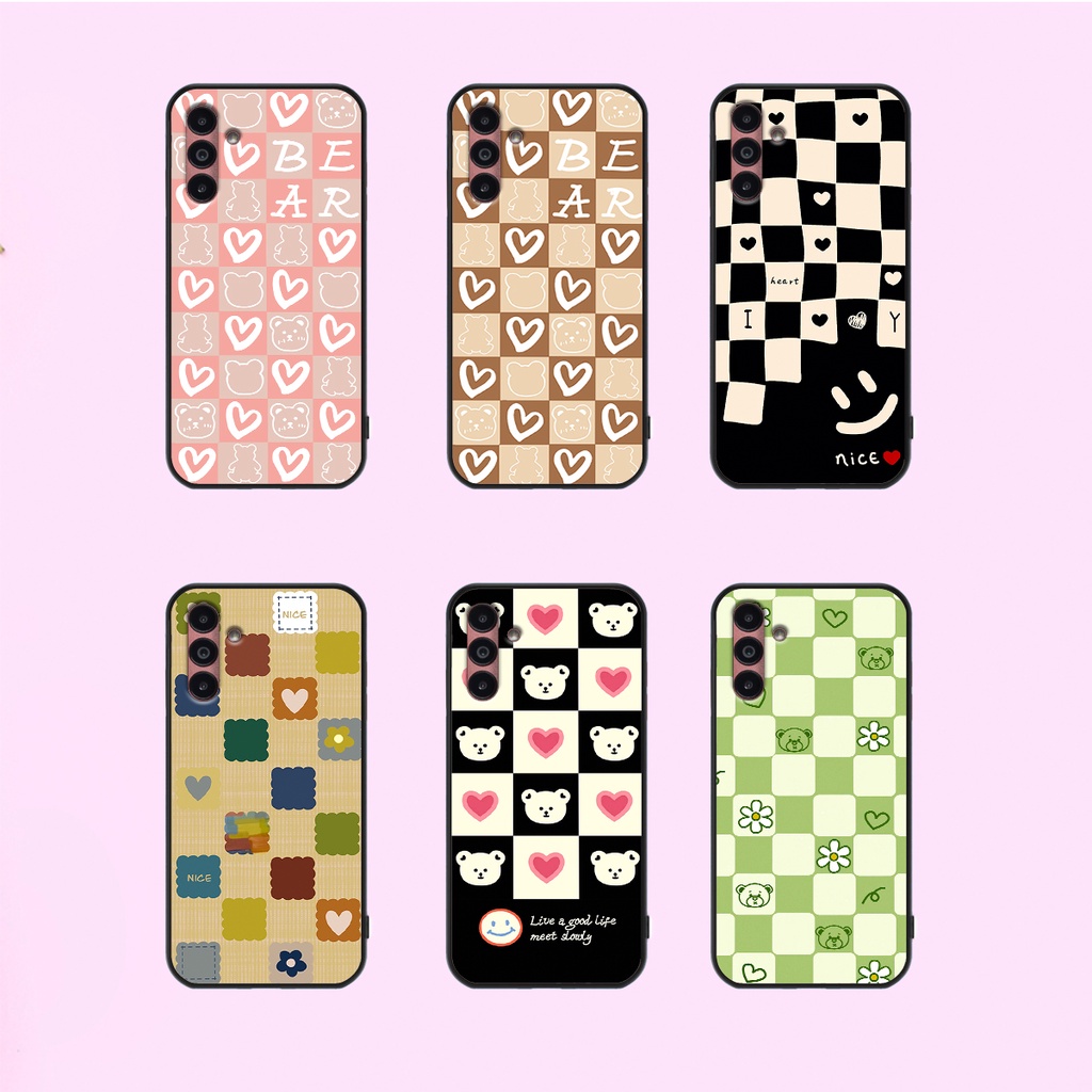 Ốp lưng Samsung A04/A04s - Samsung A05\A05s in họa tiết caro trái tim, gấu bear dễ thương