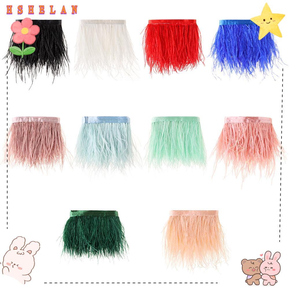 Dây ruy băng dài 1m rộng 8-10cm phối lông đà điểu bắt mắt dùng trang trí đầm cưới thủ công đa năng