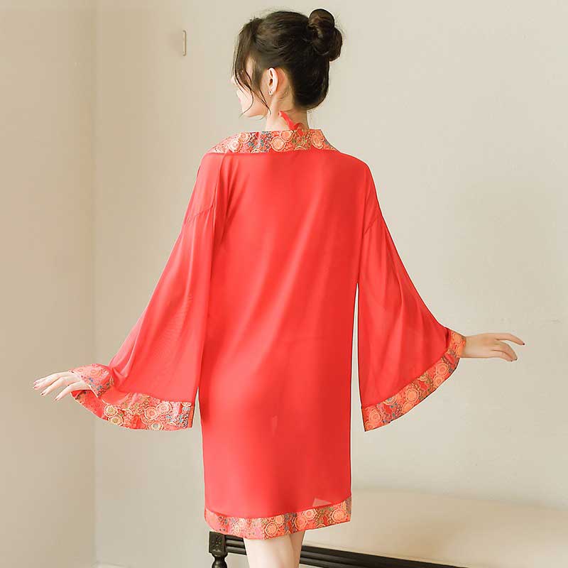 Đồ ngủ sexy nữ gợi cảm yếm ngực cổ trang kèm áo choàng quyến rũ 9005 | BigBuy360 - bigbuy360.vn