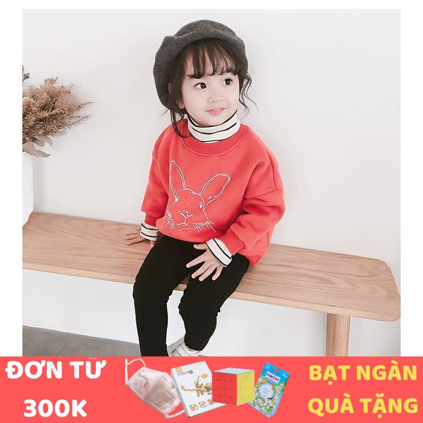 [Mã FAMAYFA2 giảm 10K đơn 50K] [HÀNG QUẢNG CHÂU CAO CẤP] Áo nỉ cổ lọ hình con thỏ smartkids