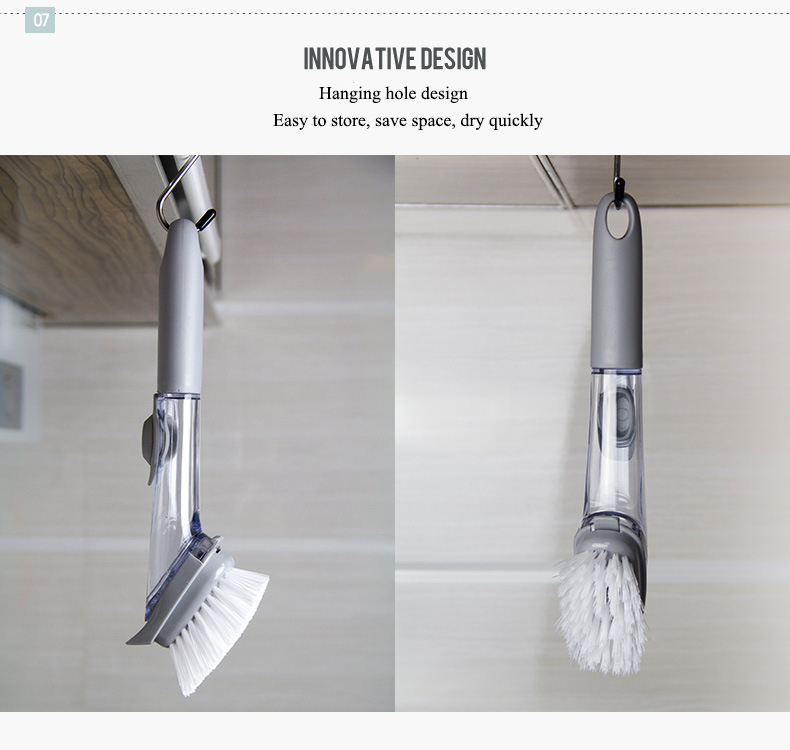 Bàn chải chà nồi chảo tự động có tay cầm dài / Cọ rửa chén bát đa năng tay cầm dài