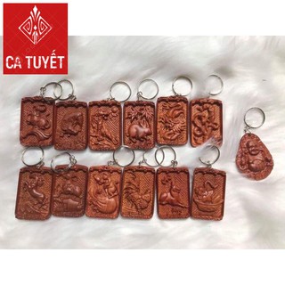 [FREESHIP] Móc Khóa 12 Con Giáp gỗ Hương (M)