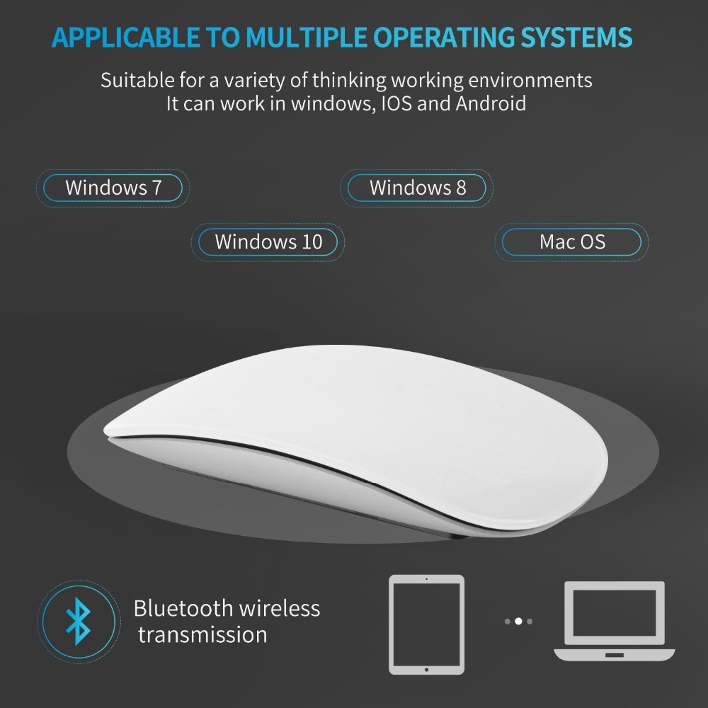Chuột Không Dây Bluetooth Siêu Mỏng Có Thể Sạc Lại Cho Máy Tính PC