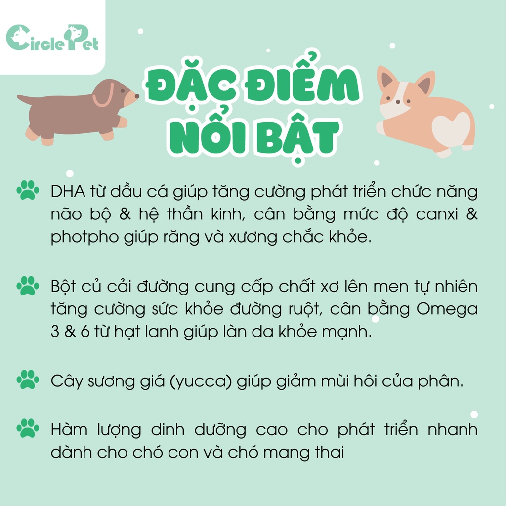 Thức Ăn Hạt Dinh Dưỡng Smartheart Dành Cho Chó Con Và Chó Mẹ Mang Thai Túi 1kg - Circle Pet