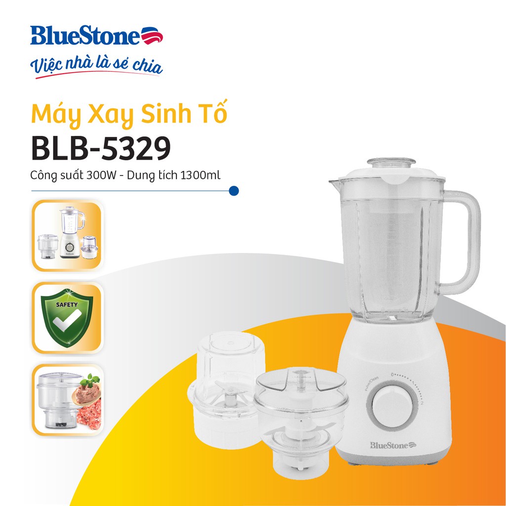 [Mã ELHAMS5 giảm 6% đơn 300K] Máy xay sinh tố Bluestone BLB-5329 - Kèm 3 Cối Đa Dụng - Bảo Hành Chính Hãng 2 Năm