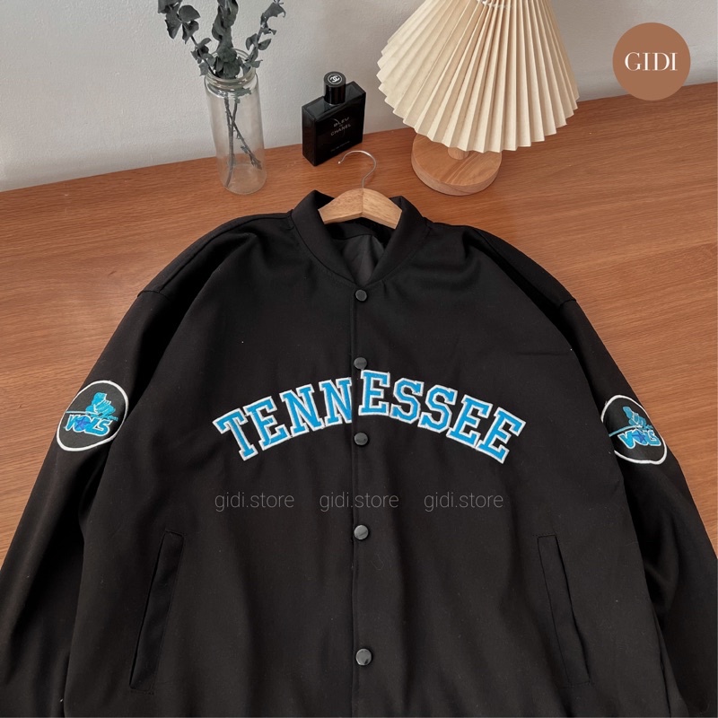 Áo Khoác bóng chày vải Kaki dày dặn nam nữ unisex OVERSIZE - BOMBER TENNESSEE Form Rộng Tay Dài Ulzzang