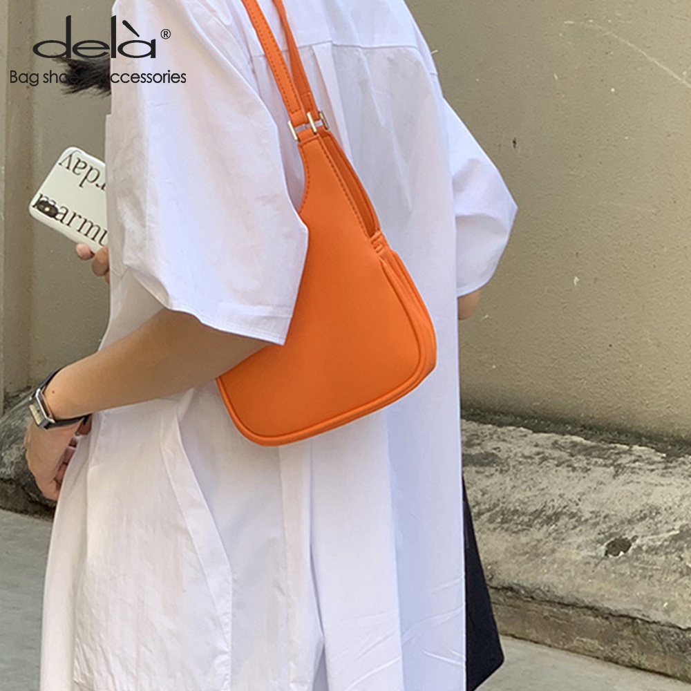 Dela Túi Xách Đeo Vai Mùa Hè Hình Chữ U In Họa Tiết Vỏ Quả Vải Có Dây Xích Phong Cách Hàn Quốc Dễ Phối Đồ Cho Nữ