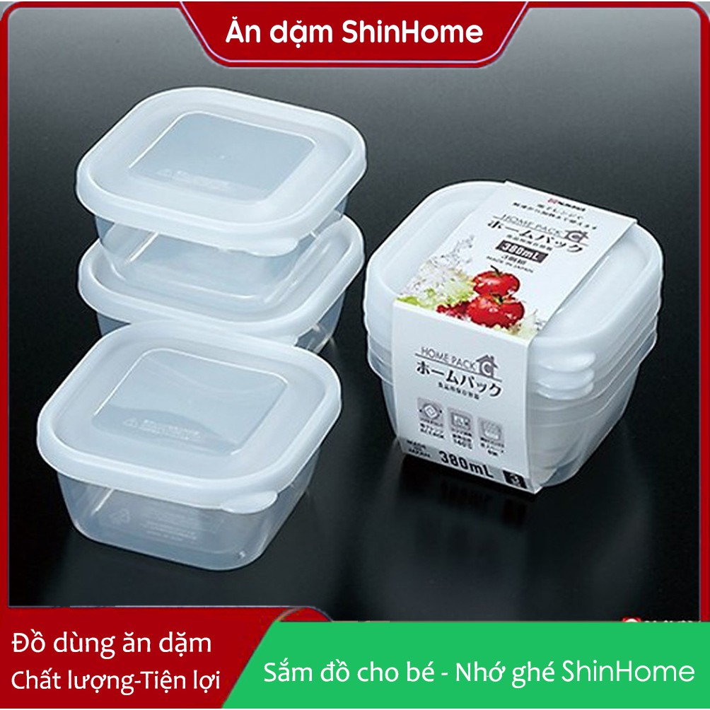 Set 3 hộp nhựa trữ đông Nakaya Nhật 380ml