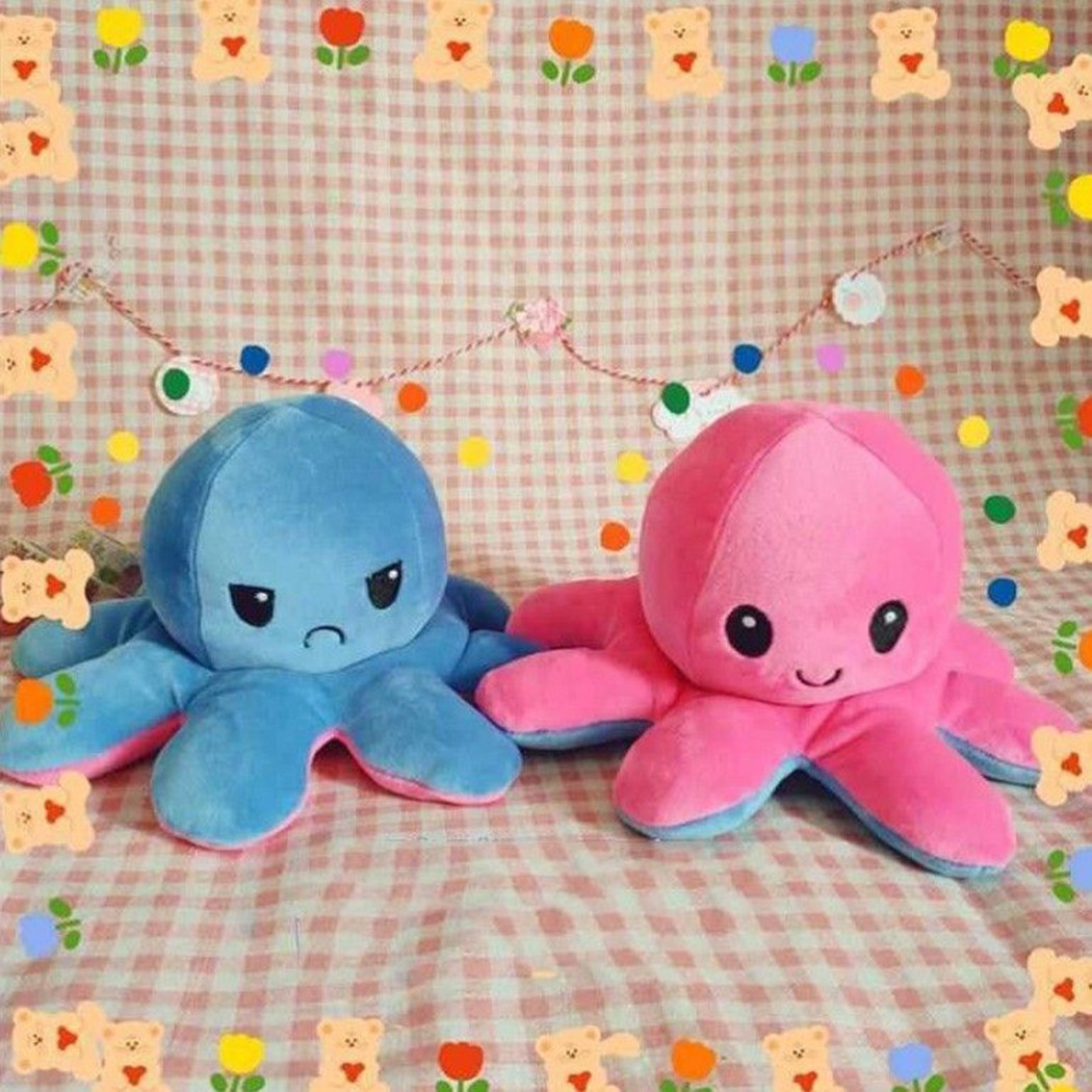 1pc Plush Octopus Doll TIKTOK TeeTurtle Reversible Double Sided Flip Octopus Stuffed Toy Dolls for Children Gifts