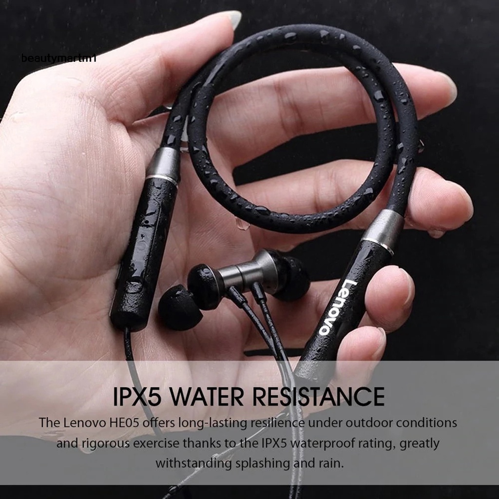 Tai Nghe Thể Thao Không Dây Beautymartm1 Lenovo HE05 IPX5 Bluetooth 5.0 Chống Nước Giảm Tiếng Ồn Độ Trung Thực Cao