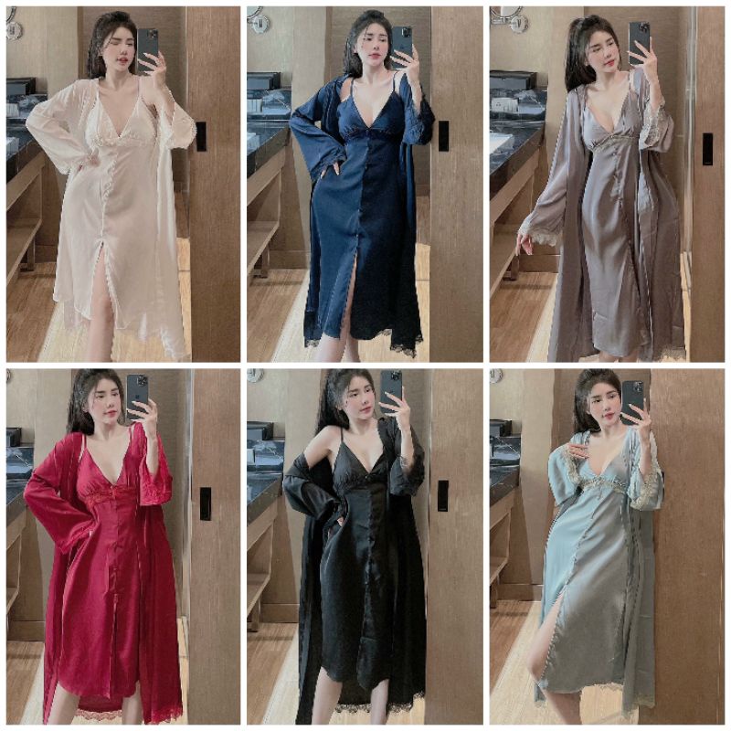 Đầm Ngủ gợi cảm kèm Áo Choàng Đồ ngủ nữ cao cấp