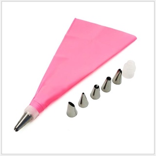 Bộ 6 đui bắt bông kem gồm chốt + túi bóp kem silicon , đuôi bắt bông kem p191-172