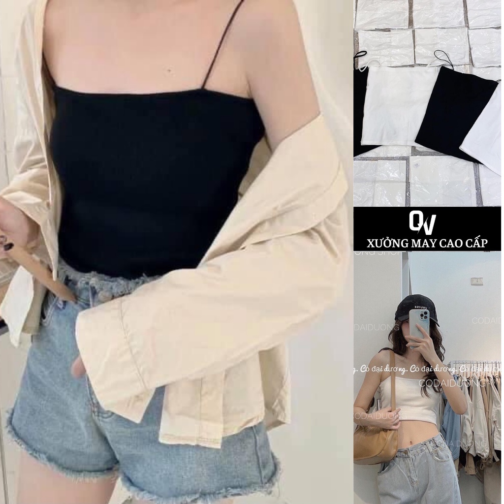 Áo 2 dây bún hàng cao cấp chất dày dặn siêu đẹp phong cách SHOPQV 123