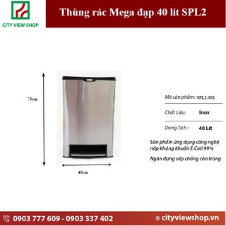Thùng rác Fitis Mega đạp 40 lít SPL2