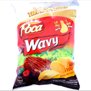 Bánh Snack Wavy vị bò bít tết Manhattan gói 52g
