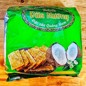 Bánh dừa nướng giòn- Bịch lớn 200g (11 chiếc)- Bánh dừa nướng ngon - Hanigo Food Đặc sản Đà Nẵng Làm Quà