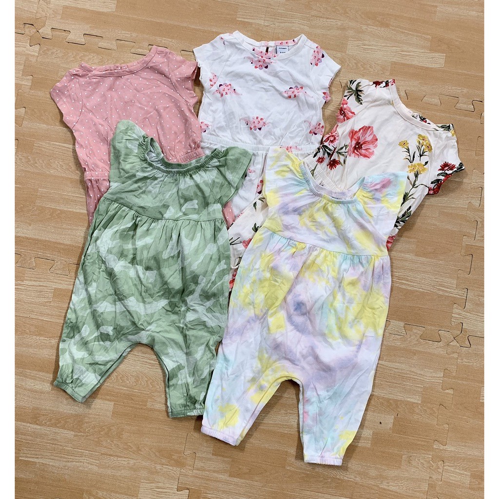 🔆 JUMPSUIT 2 DÂY OLD.NA.VY bé gái, siêu cưng 0-12M