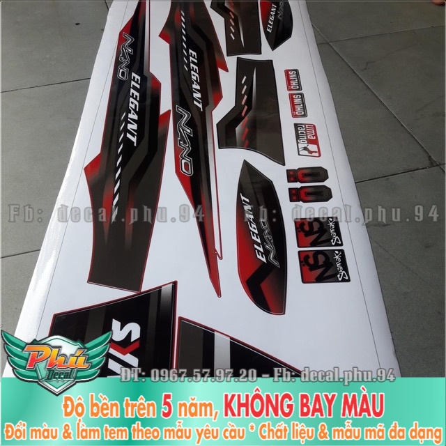 Tem rời Elegant Đỏ Đen -1