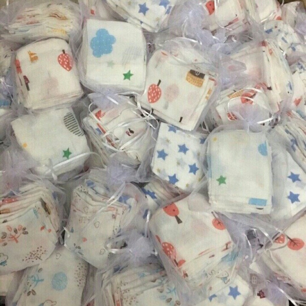 [Hàng mới về] Set 10 khăn xô sữa siêu mềm túi lưới cho bé