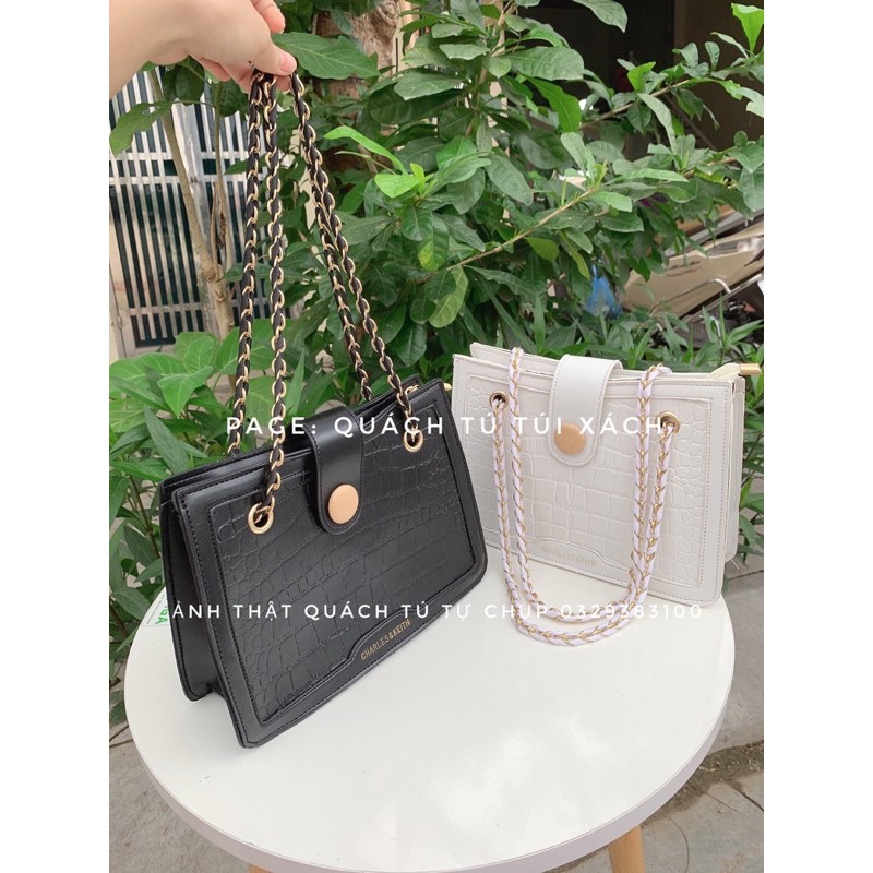 HÀNG CAO CẤP- túi công sở cúc da vân cá sấu