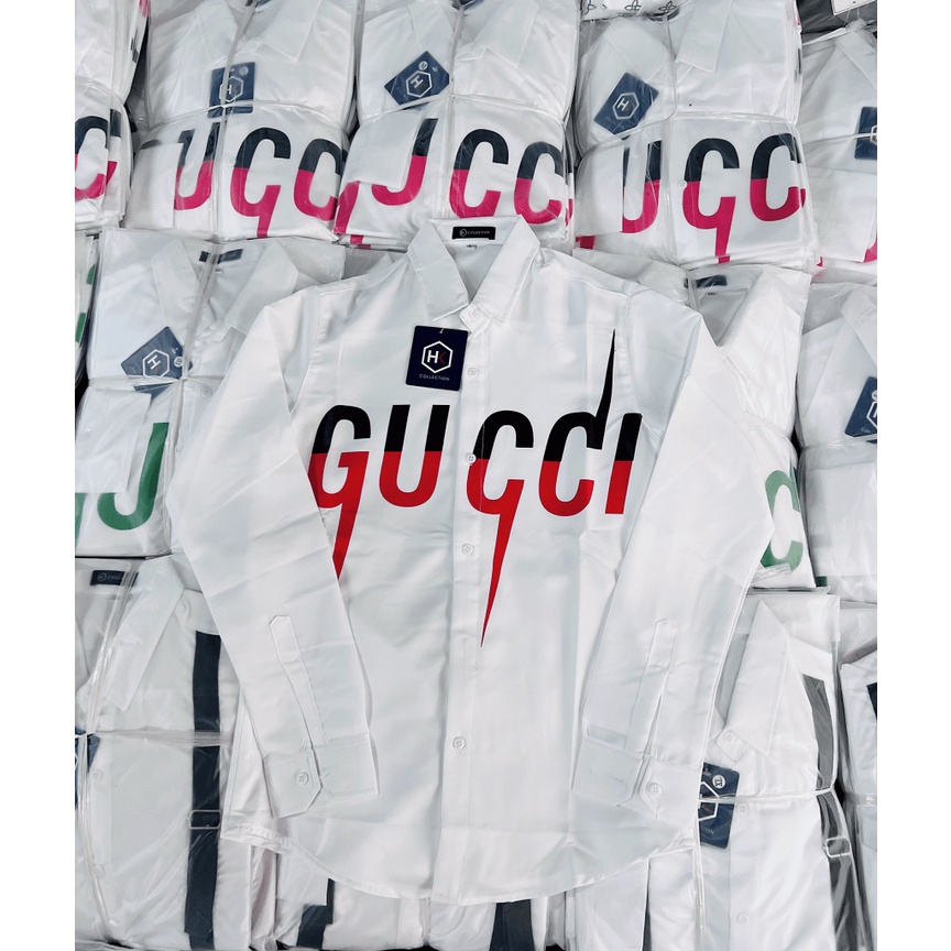 (HCM) ÁO SƠ MI NAM DÀI TAY - LOGO THƯƠNG HIỆU GUCCCI THỜI TRANG CỰC CHẤT - MẪU MỚI HOT NHẤT MẠNG XÃ HỘI , THỜI TRANG CỰC