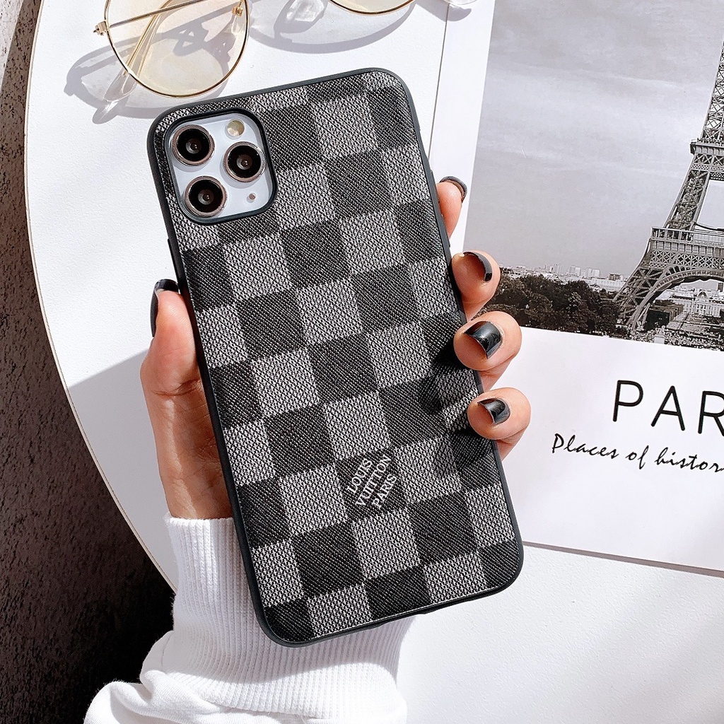 ỐP LƯNG DA IMD DÀNH CHO IPHONE HỌA TIẾT CARO - N2767