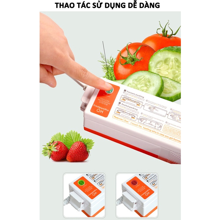 Máy hút chân không bảo quản các loại thực phẩm không kén túi mini Nhật Bản Fresh Pack Pro