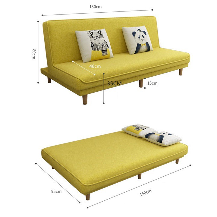 Xả Sofa giường đa năng thông minh 1m5x95 kèm 2 gối