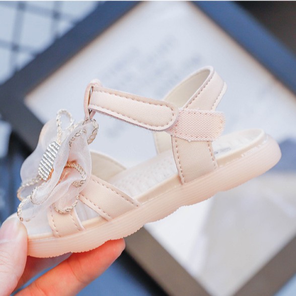 sandal bé gái size 21-30 nơ vải xinh xắn