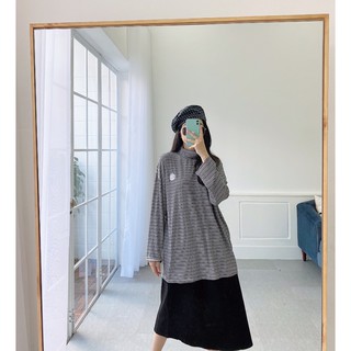 Áo cổ lọ thun sọc