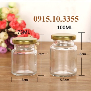 1 hũ thủy tinh làm sữa chua-nắp thiếc : 75ML -100ML