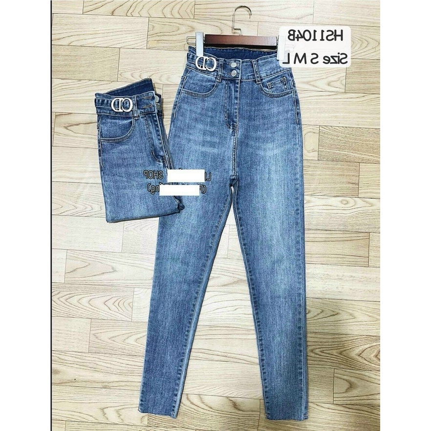 Quần jean nữ xanh trơn cao cấp - Chất liệu Denim, co dãn tốt (Hàng chuẩn form) Thời Trang Nam Nữ Gemini KVC5058