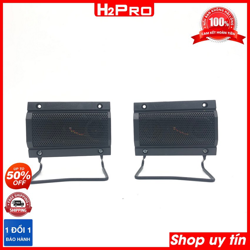 Đôi loa treble thạch anh THUPER dẹt H2Pro 20W-8 ôm, loa siêu treble thạch anh (tặng tụ 20K, hàn sẵn tụ trong loa) - Đen