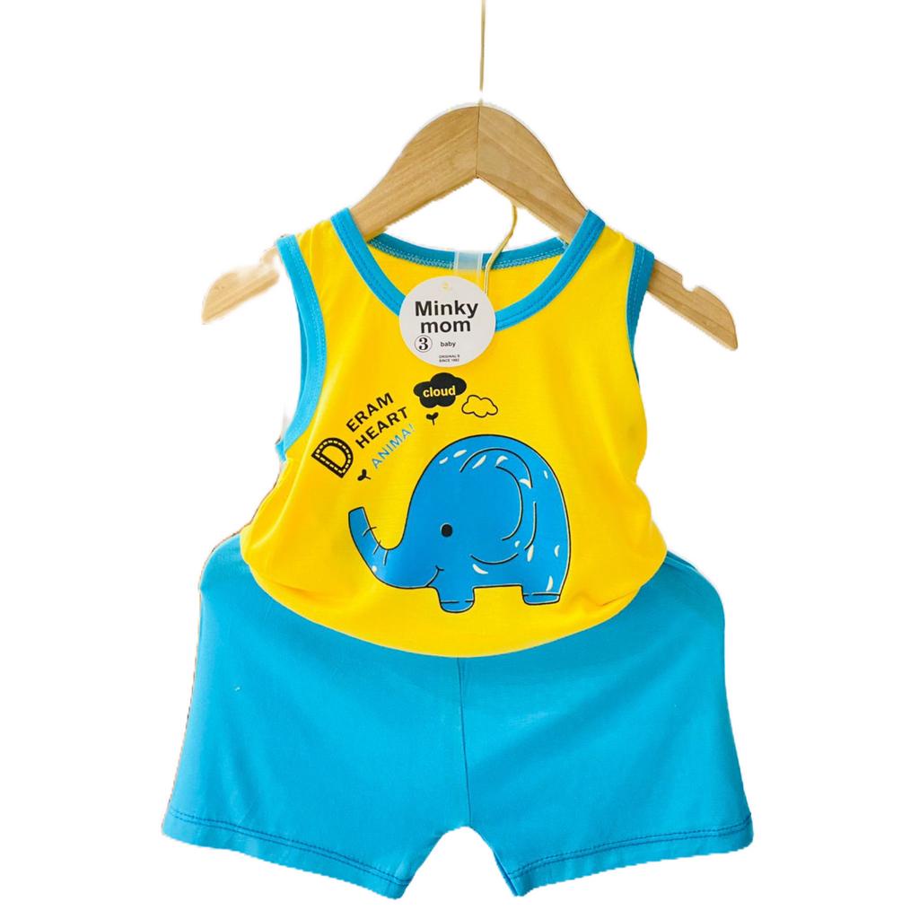 Quần áo bé trai và bé gái ba lỗ quần đùi chất liệu thun lạnh thoáng mát mùa hè