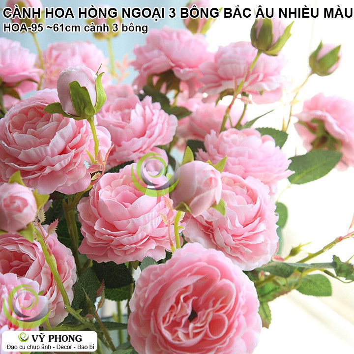 CÀNH HOA HỒNG NGOẠI 3 BÔNG BẮC ÂU LIVING ART TRANG TRÍ NHÀ CỬA ĐẠO CỤ CHỤP ẢNH SẢN PHẨM INS HOA-95