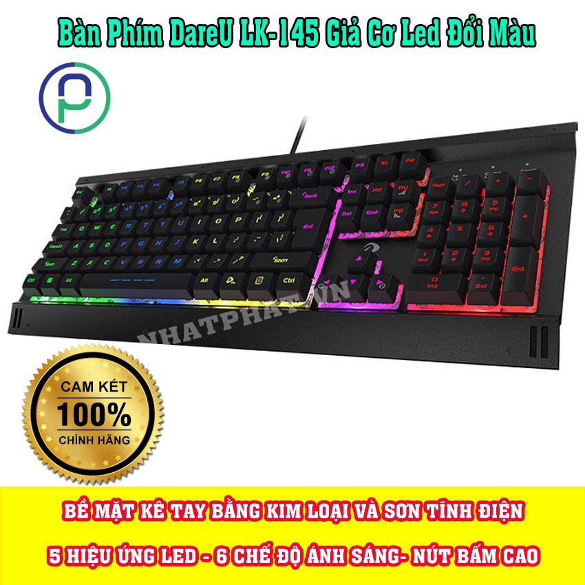 Bàn Phím Cơ dareu ek169 104 key chuyên game và phím giả cơ dareu lk 145 led đổi màu | BigBuy360 - bigbuy360.vn