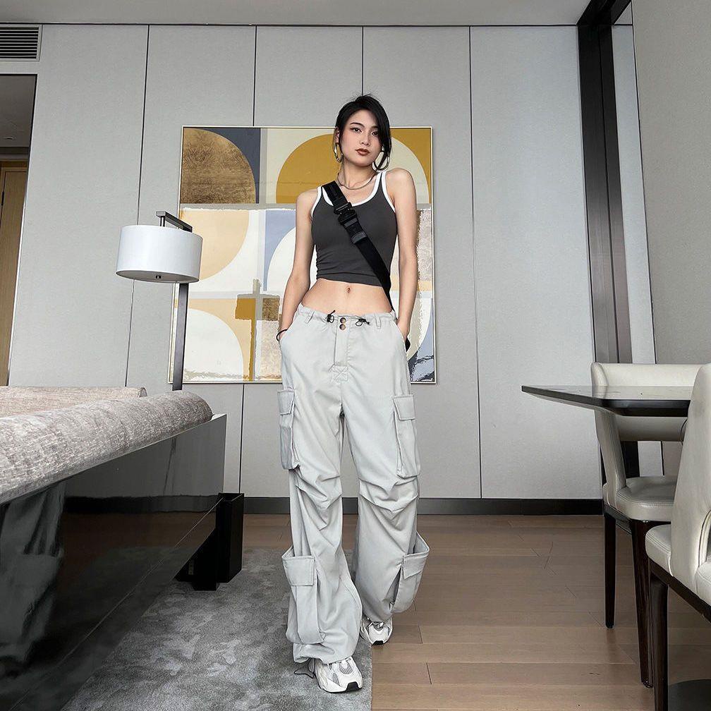 Quần Dài Nhiều Túi Phong Cách Hip Hop Đường Phố Cho Nam Và Nữ