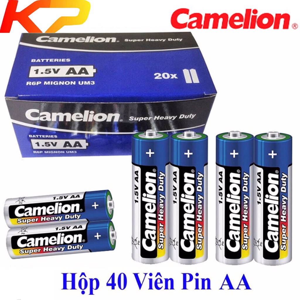 Hộp 40 Pin AA Camelion R6P/UM3 Super Heavy Duty Battery 1.5V Chính hãng