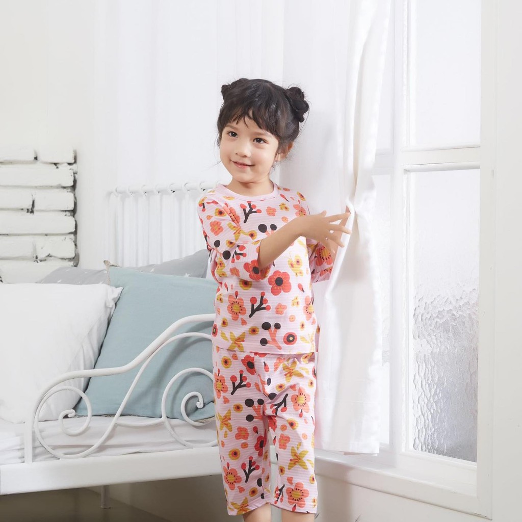 Bộ ngủ lửng cho bé - Vườn hoa - Nhập khẩu Hàn Quốc