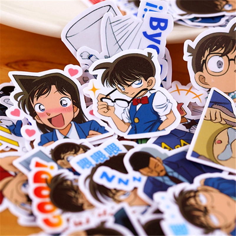 ❉ Detective Conan Diary Giấy và decal dán tường Q-1 ❉ 40Pcs/Set Case Closed Scrapbooks Mixed DIY Decor Stickers ML06963